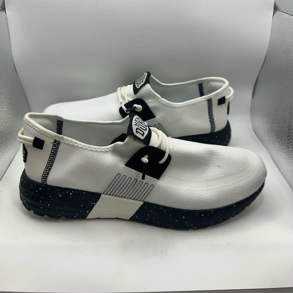 Hey Dude Sirocco Sport Mode Men's Slip-On Sneakers White/Black Size 11